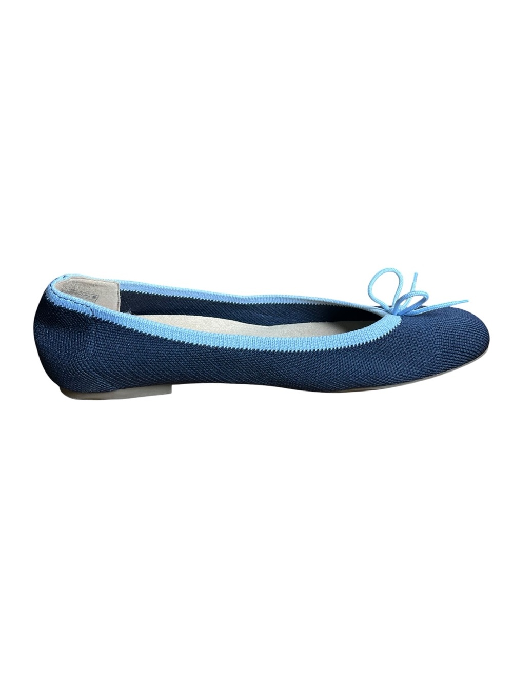 VIONIC Klara Knit Ballet Flats Slip On Blue Shoes Sz 7.5 Square Toe Bow Feminine